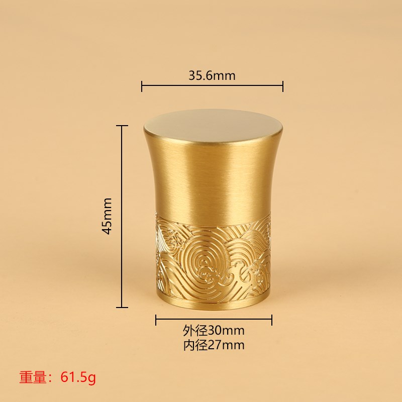 新中式黄铜精雕花纹铜套封底二头通E红木沙发床护套五金装饰铜脚