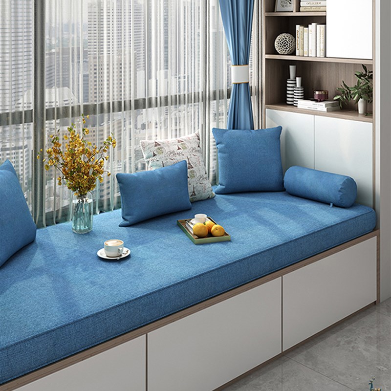 定制飘窗垫子窗台垫高密度海绵榻榻米阳台垫网红垫子.轻奢可拆洗