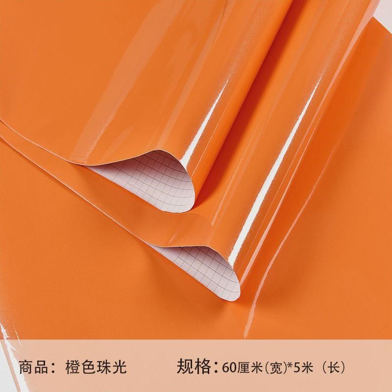 墙纸自粘平面光面纯色防水防油厨房贴纸衣橱柜门Y翻新自贴壁纸