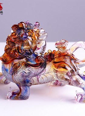 琉璃貔貅摆e件招财如意摆设纳财家用客厅中式装饰店铺乔迁开业礼