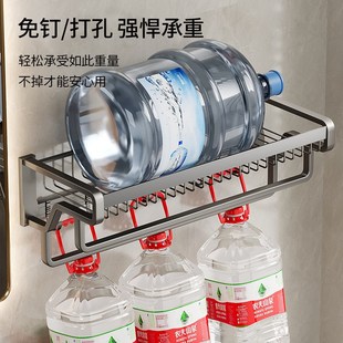 枪灰色浴室毛巾架l轻奢风免打孔卫生间壁挂置物架厕所洗手间浴巾