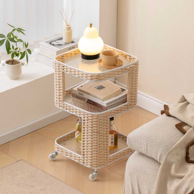 铁艺边几可移动铁艺沙发边柜岩板床头柜轻奢简约现代茶几客厅