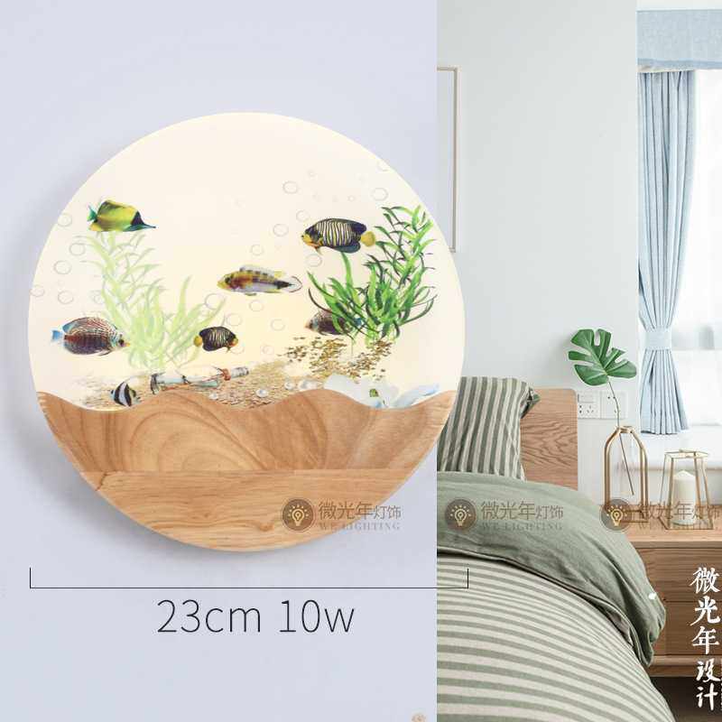 壁画灯卧室床头壁灯 跨境现代简约LED装饰走廊新中式木客厅过道灯