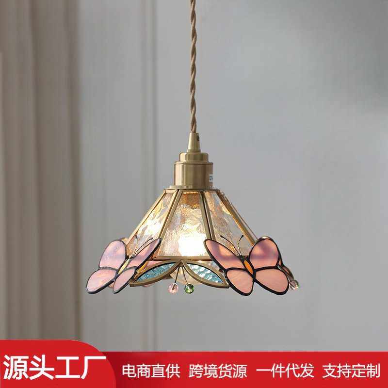 日式复古过道吸顶灯阳台走廊玄关入户创意浪漫法式蝴蝶玻璃吊灯,电子元器件市场,其它元器件,淘宝优惠券,粉丝福利购,淘宝优惠卷