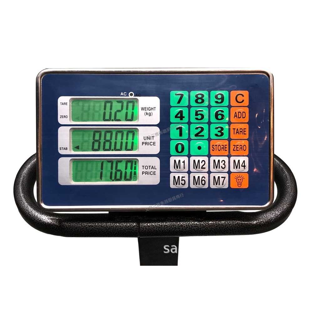 外贸英文版大阳TCS-300台秤商用磅称计价称300kg配滚轮市场工厂用