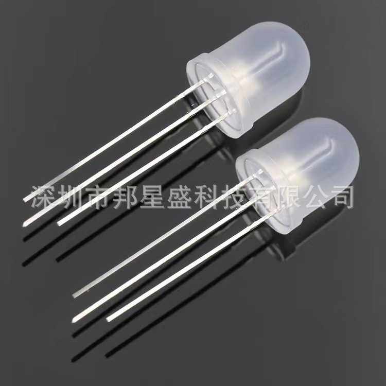 高亮F10MM圆头透明雾状直插LED灯珠红翠绿红蓝红普绿双色共阴共阳
