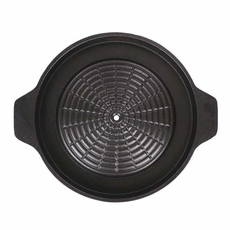 水煎牛肉生铁烤盘铸铁搪瓷圆拱形两吃涮烤一体锅酒精煤气电陶通用