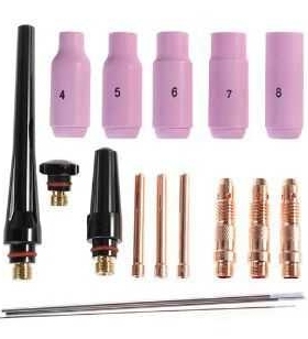17PCS WP17/WP18/WP26氩弧焊枪配件保温玻璃杯套装17件套