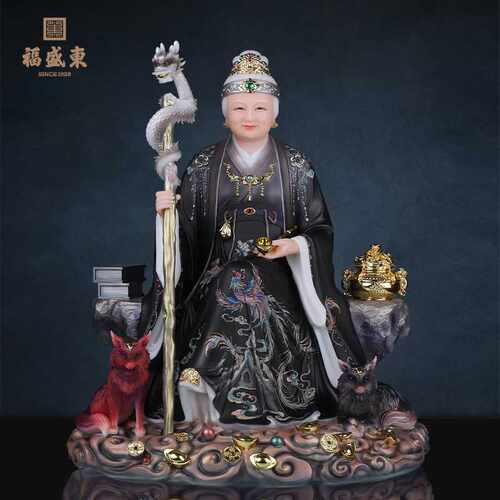 铁刹山黑妈妈真身像供奉家用黑老太黑奶奶神像黑妈妈像仿汉白玉