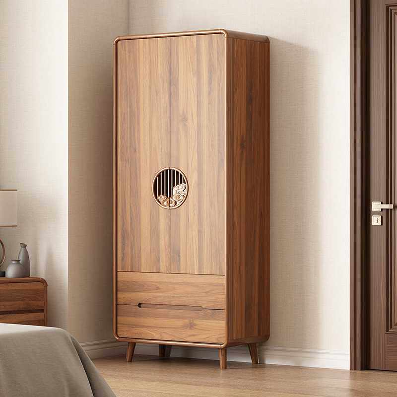 卧室实木色衣橱新款儿童收纳储物柜小户型多层大 中式衣柜家用