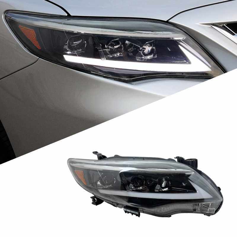 适用于11-13款丰田卡罗拉大灯总成改装LED日行灯流水转向灯透