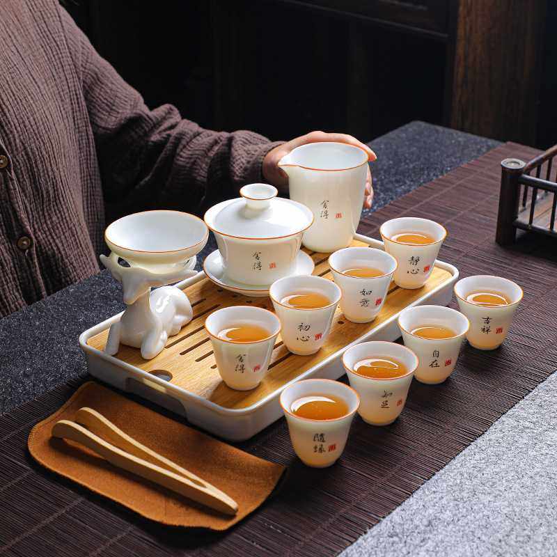 定制白瓷茶具羊脂玉功夫茶具套装家用整套泡茶器茶具茶杯茶壶盖碗,电子元器件市场,其它元器件,淘宝优惠券,粉丝福利购,淘宝优惠卷