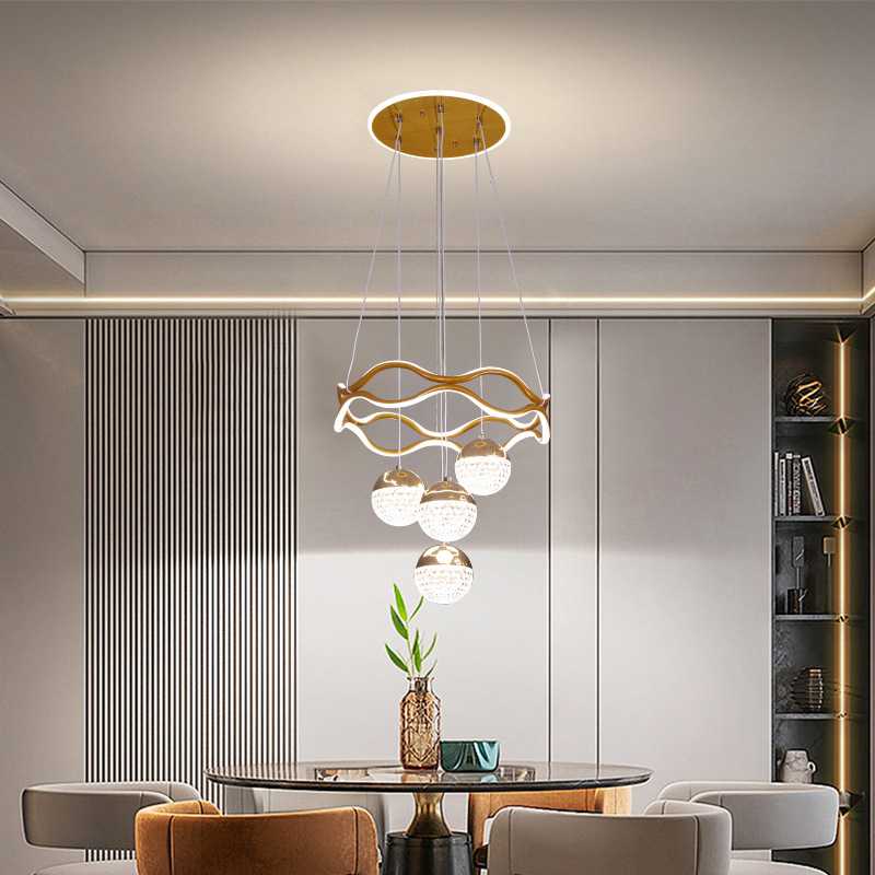 现代简约风格餐厅客厅卧室吊灯轻奢家用LED2023新款吧台北欧大气