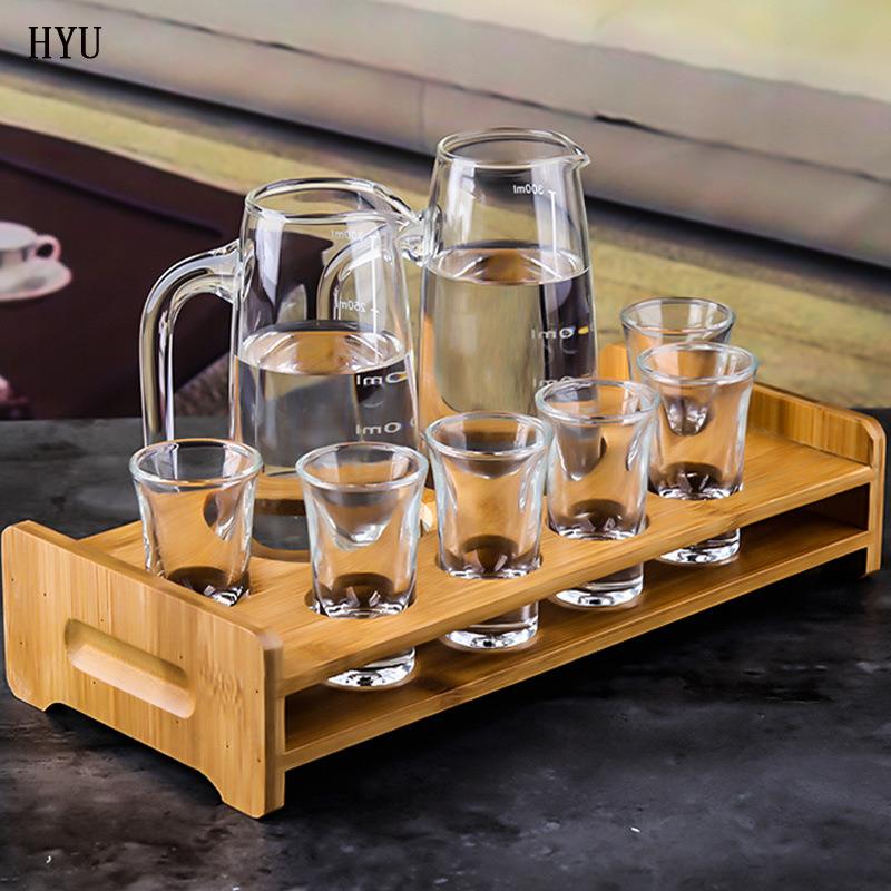 子弹杯架家用白酒杯收纳层架烈酒杯杯架分酒器竹架套装一口杯架子图片