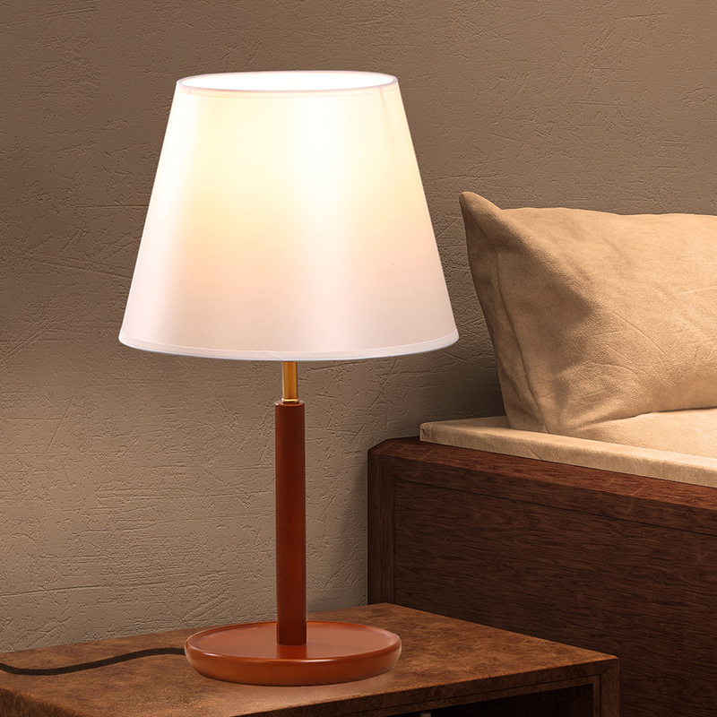 北欧简约实木台灯床头灯书桌床头房间卧室M调光温馨布艺灯饰灯具