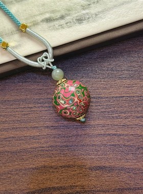 非遗大漆a珠路路通吊坠 尺寸20mm 手工艺饰品 配镶螺钿