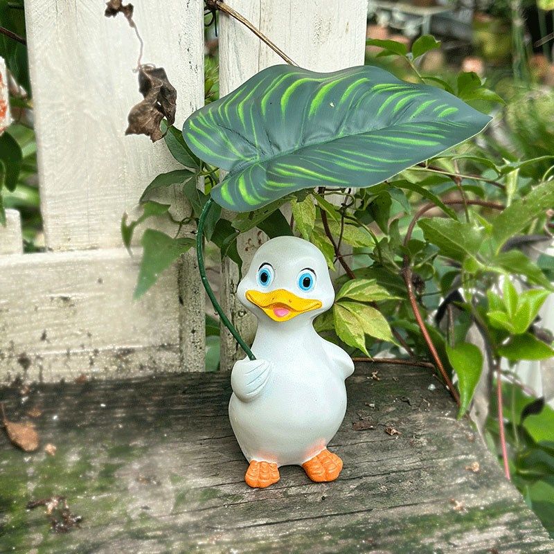 撑伞鸭子鱼缸水缸花盆办公桌装饰品阳台露台造景创意家居桌面摆件,家居饰品,户外/庭院摆件,淘宝优惠券,粉丝福利购,淘宝优惠卷