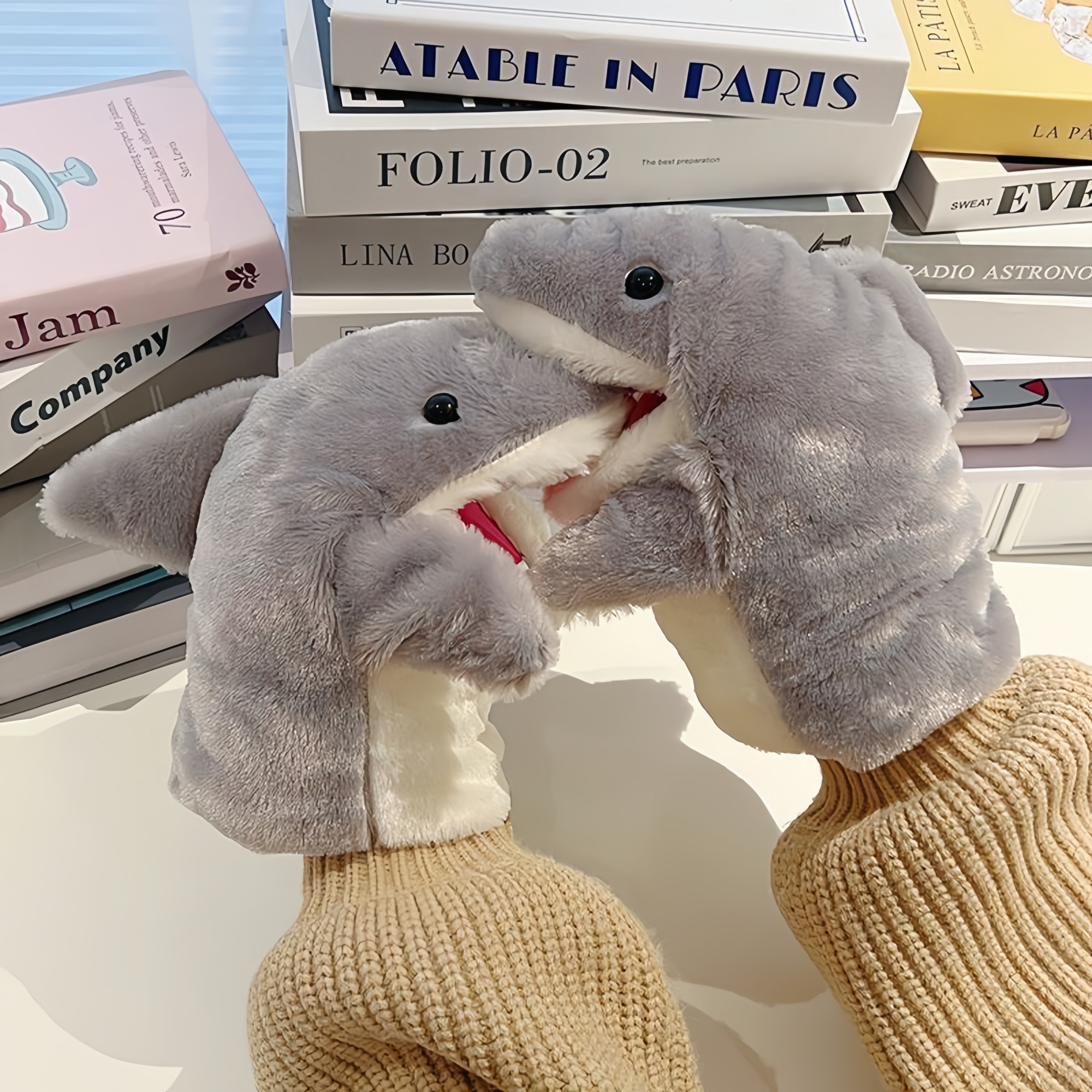 小鲨鱼手偶手套玩偶公仔