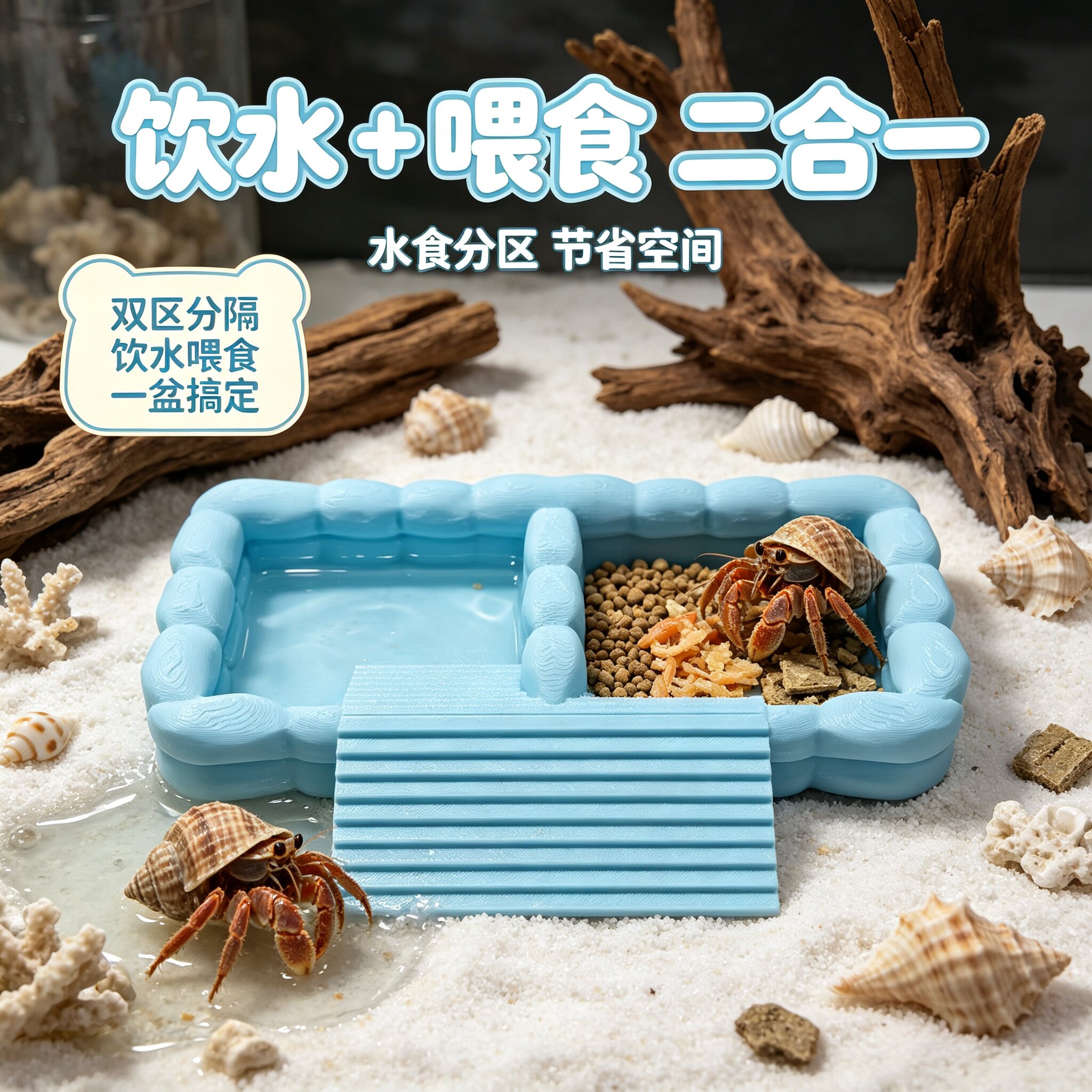 寄居蟹小型防溺水斜坡浴盆
