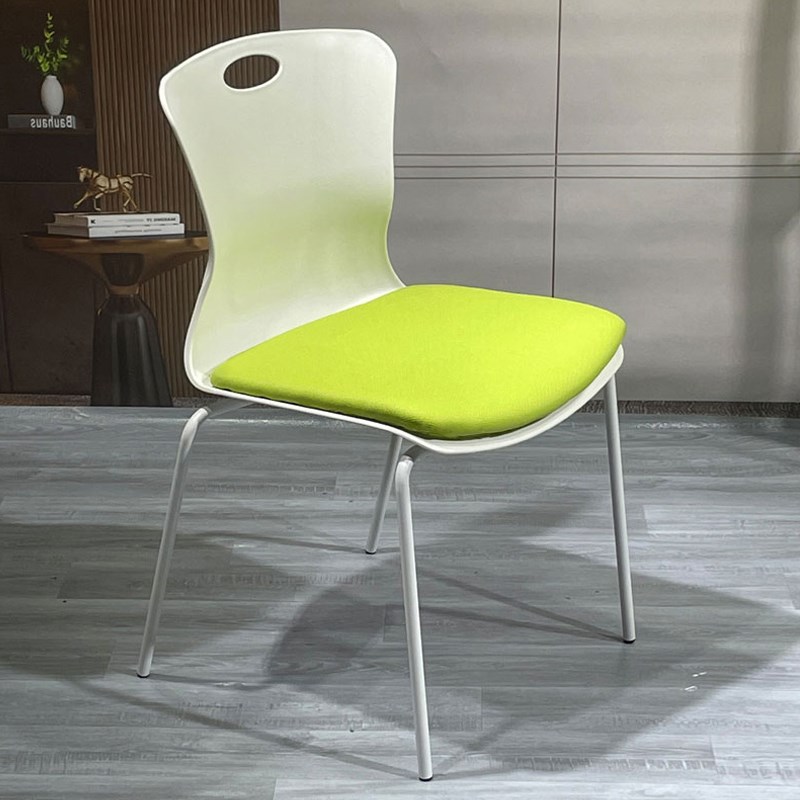 会议培训椅可叠落l弓形无扶手简约座椅洽谈会议室会客靠背办公椅