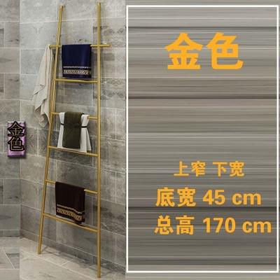 金色架毛巾浴室卫生间铁艺免打孔抹布沥水收纳P杆厨房落地简单铸