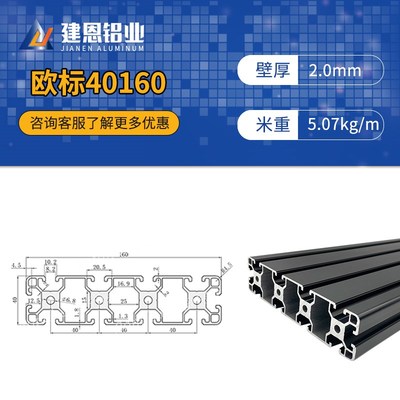 欧标40160铝型材 40160大型框架支架欧标铝合金型材40160流水线