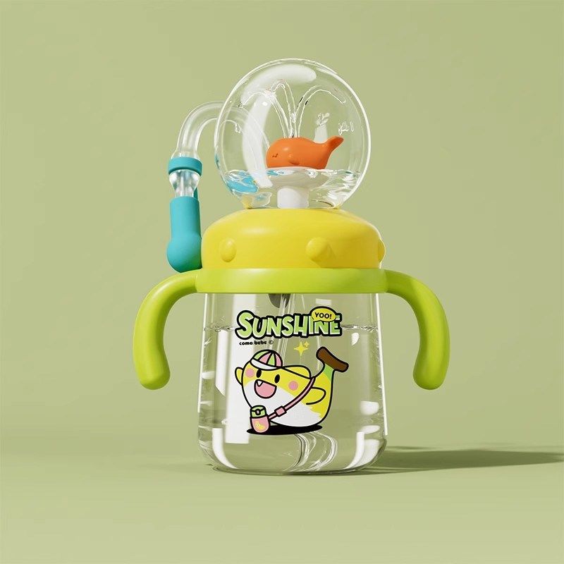 儿童水杯鲸鱼喷水杯宝宝吸管杯一两岁以上幼儿园家用婴儿喝水杯,婴童用品,儿童水杯,淘宝优惠券,粉丝福利购,淘宝优惠卷