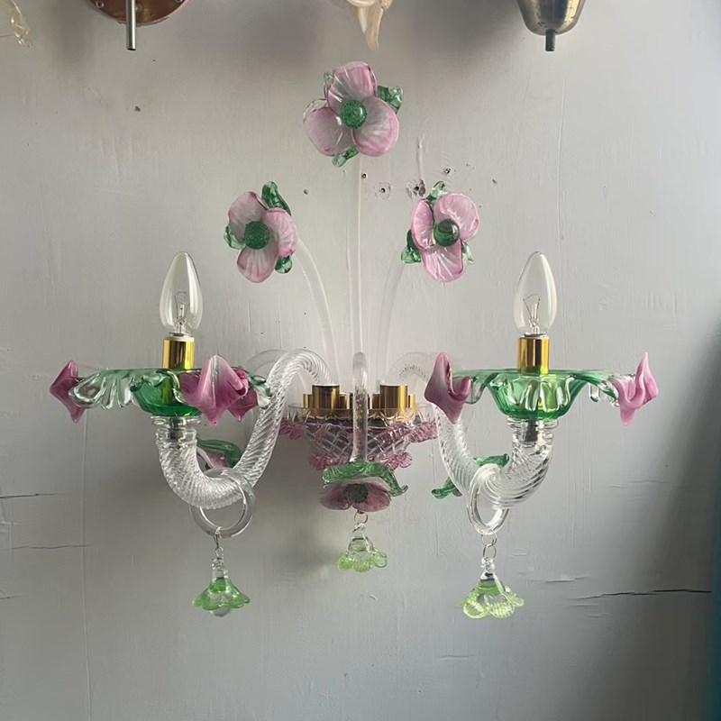 茱莉安法式艺术浪漫粉绿色手工吹制玻H璃别墅客厅卧室公主房吊灯