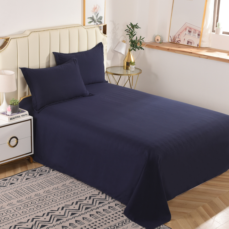 床单单件黑色被单纯色床单枕套三件套加大加宽加T长3*3米特大号