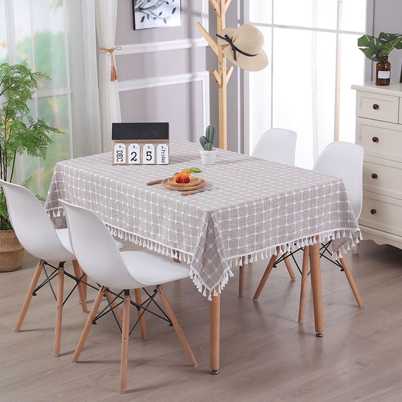 桌布棉麻布艺正方形餐桌布家用亚麻简约北欧方桌R茶几布台布长方