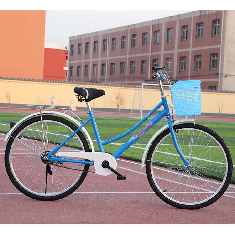 自行车女式24/26寸男女士轻便老式单久J普通轻松通勤遛弯休闲单车