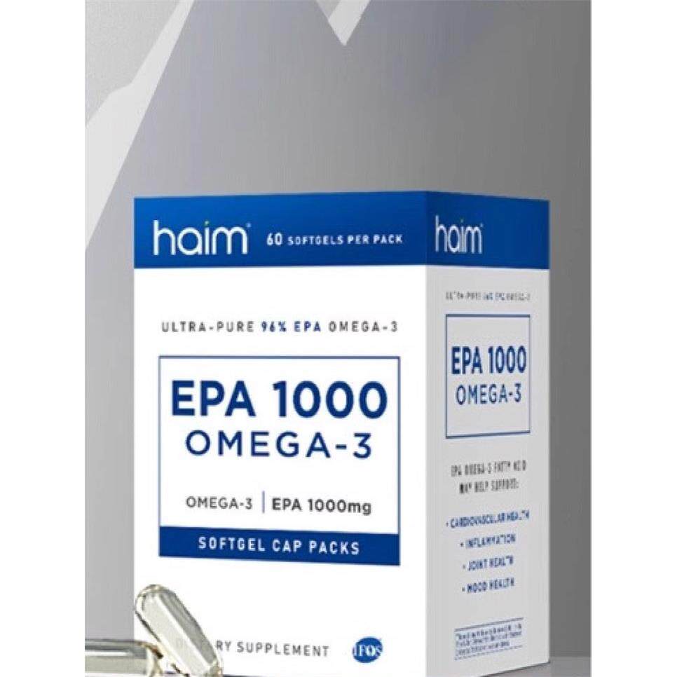 HAIM小纯益99%epa高纯度鱼油进口Omega3深海高含量减血脂60粒抗氧