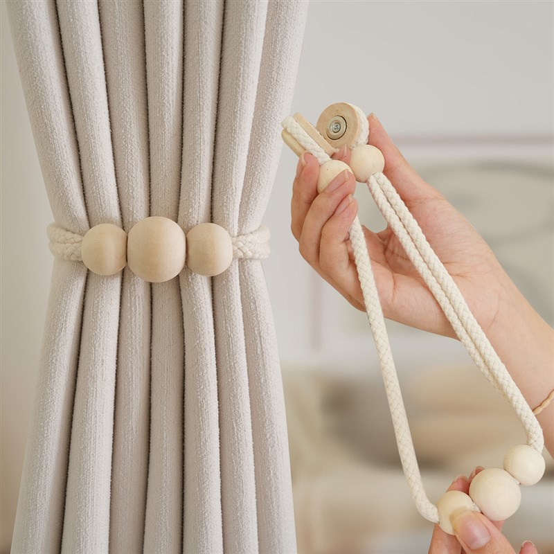 窗帘绑绳绑带扎绳扎束带磁吸北欧y流苏装饰简约纱帘固定绳子K-363