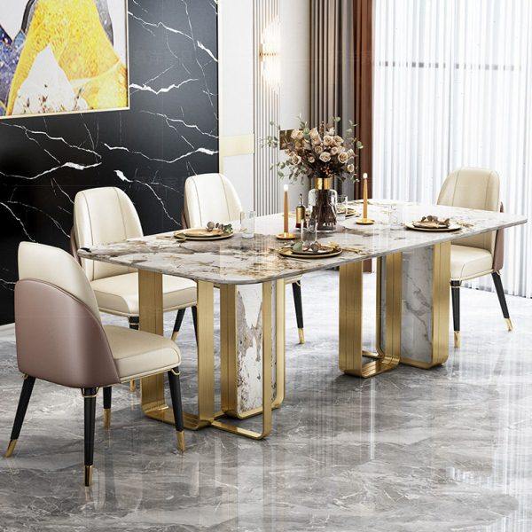 轻奢风网红岛台餐桌椅组合家用小户型现代简约长方形亮光岩板饭桌,住宅家具,岩板餐桌,淘宝优惠券,粉丝福利购,淘宝优惠卷