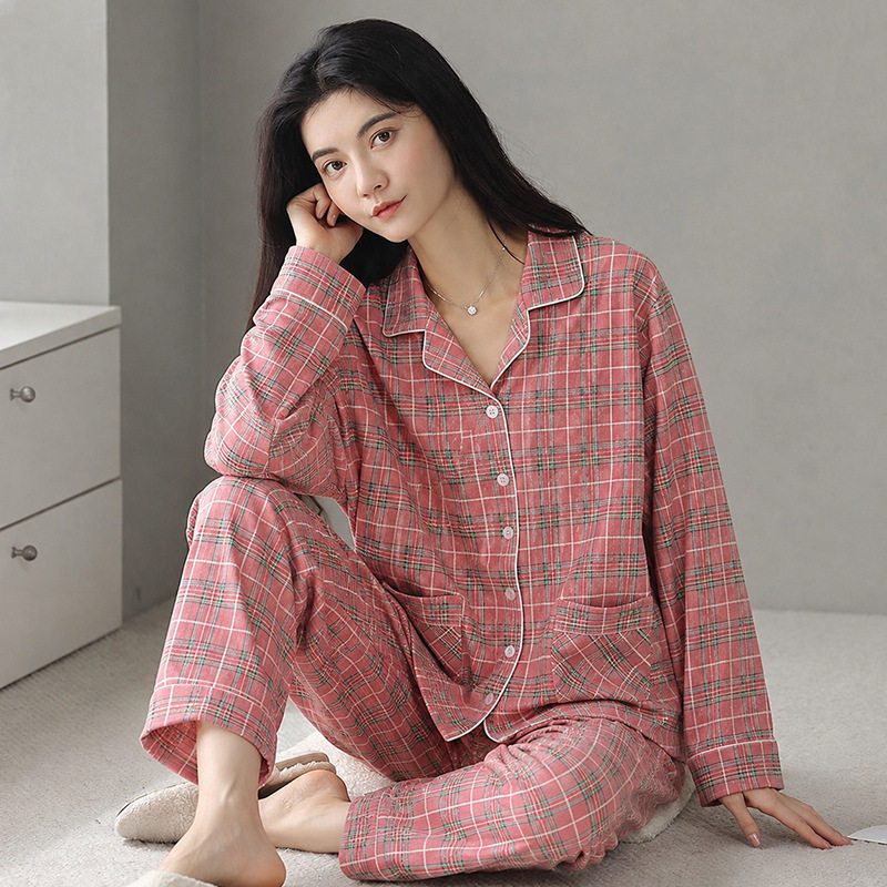 女士睡衣女生纯棉家居服可外穿透睡衣/家居服套装