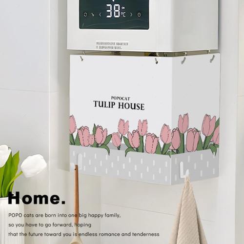 郁金香热水器遮挡罩亚克力厨房洞洞板置物架磁吸燃气管道遮挡装饰