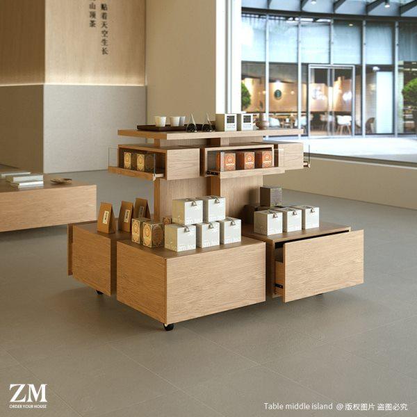 中岛台流水台咖啡厅茶饮糕点展示柜中间摆放礼盒特产陈列台移动轮,商业/办公家具,中岛/流水台,淘宝优惠券,粉丝福利购,淘宝优惠卷