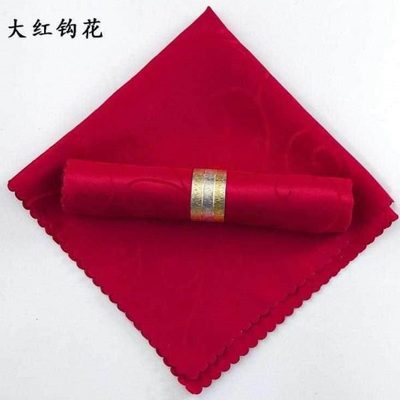 擦红酒杯托盘布口布正方形吸水不掉毛红色酒店席巾折花西餐巾餐厅