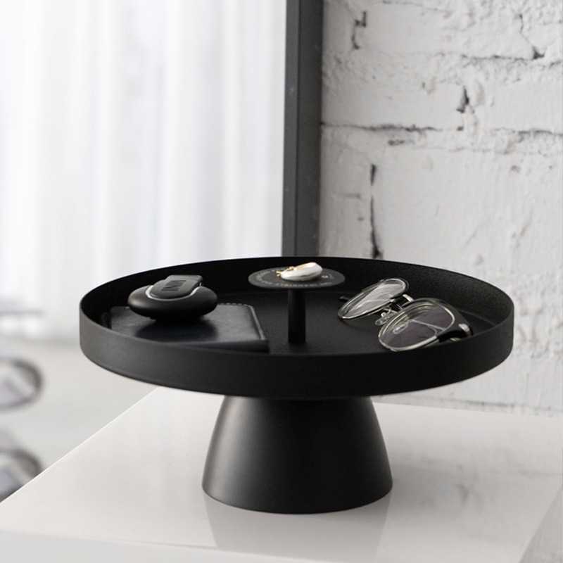 现代简约创意金属托盘售楼处入门玄关置物盘首饰盘收纳装饰摆件