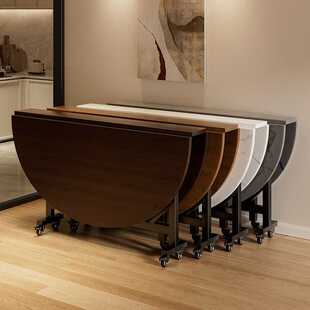 折叠餐桌家用圆形饭桌可移动折叠桌12人家用可折叠新款吃饭大圆桌