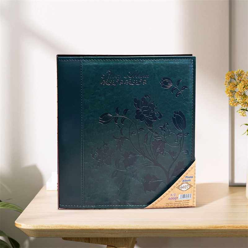 高档仿皮创意礼品6寸600张大容量黑底家庭影集相册4R插页式集册