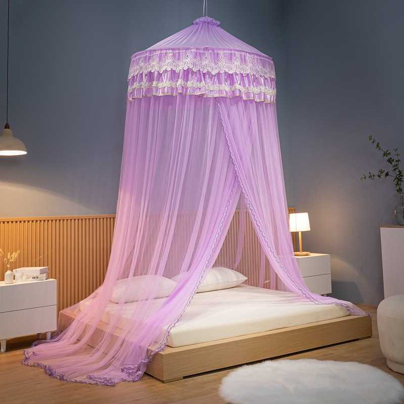 CB#新款吊顶刺绣花边蚊帐大纬度圆顶蚊帐1.35米直径