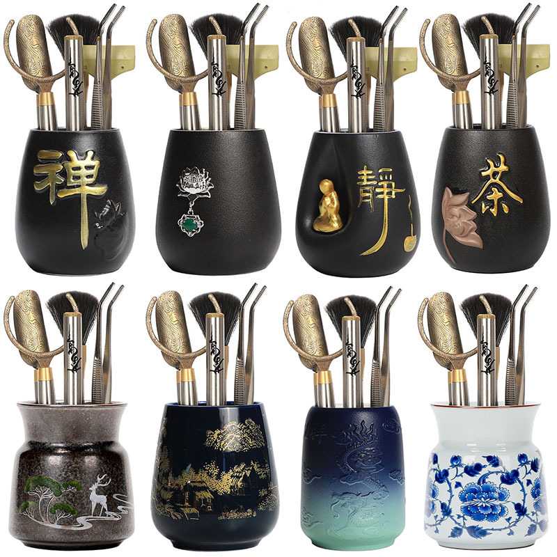 金属茶道六君子不锈钢茶夹子茶刀6君子套装功夫茶具零配五件套装图片
