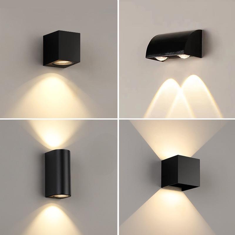 户外壁灯防水简约现代led室外阳台双头外墙楼梯灯别墅庭院洗墙灯