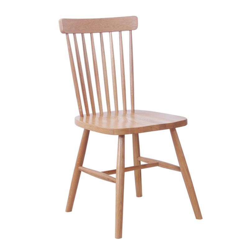 温莎椅全实木餐椅白橡木北欧美式白蜡木简约家用餐桌原木靠背椅子