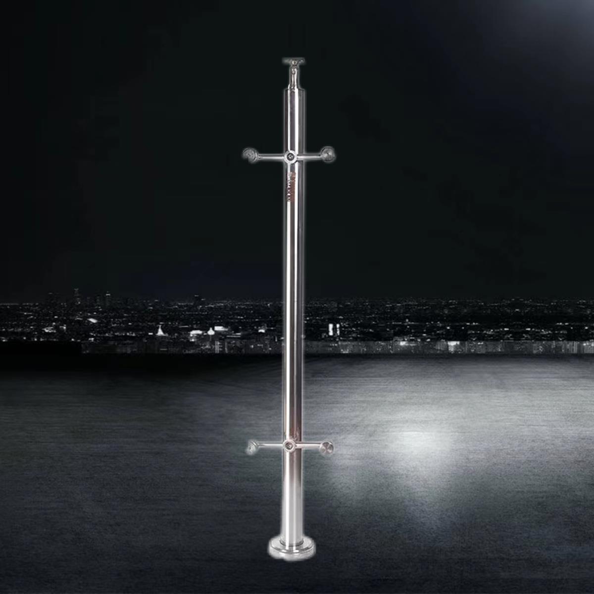 不锈钢圆管楼梯扶手立柱室内室外拉丝简约现代圆立柱厂家直销