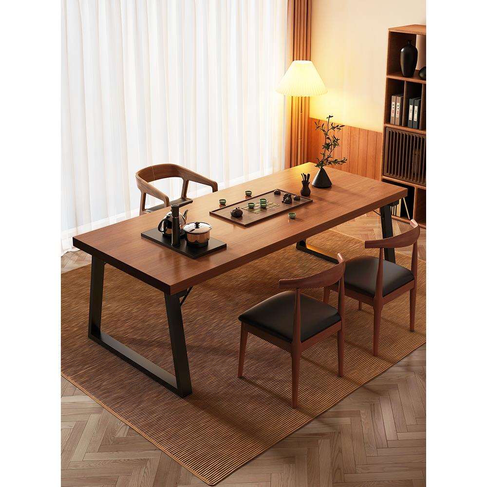 茶桌椅组合一桌五椅茶台洽谈桌现代简约阳台大板茶桌新中式泡茶桌