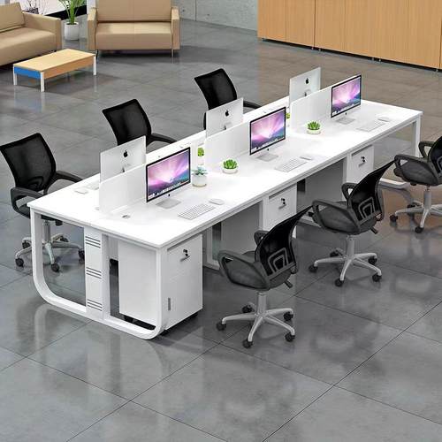 职员办公桌员工电脑桌公司多人工位带抽屉简约办公桌椅组合可移动