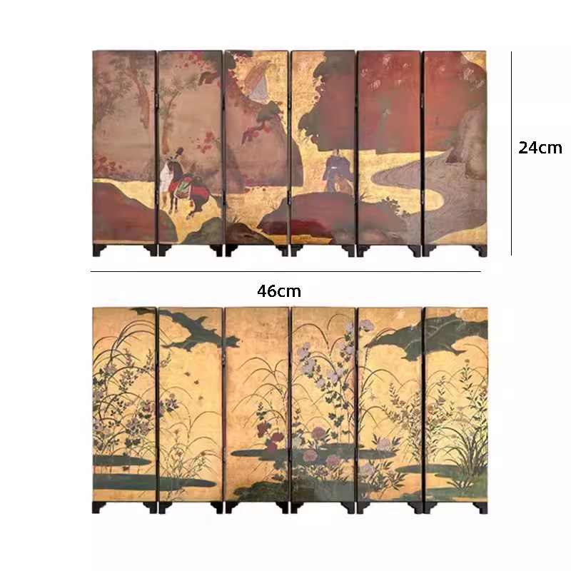 南洋风桌b面小屏风双面漆器玄关摆件复古电视柜装饰礼品送人礼盒