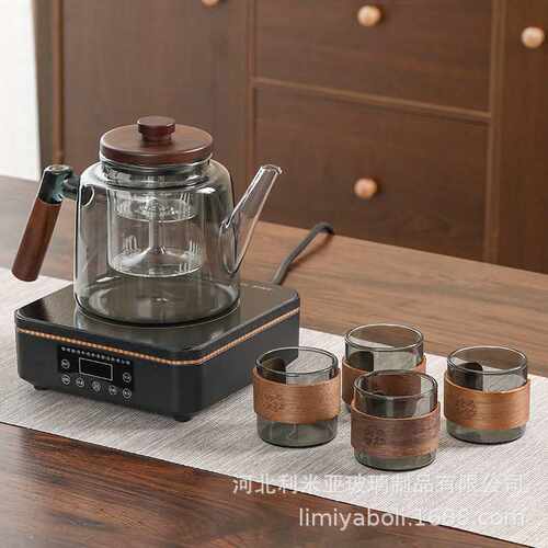 高硼硅玻璃枪把蒸煮一体茶壶大号泡茶壶家用茶具电陶炉茶炉套装